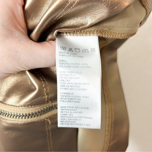 Urban Outfitters Gold Shiny Metallic Zip Front Mini Skirt Small‎ S - Picture 5 of 7